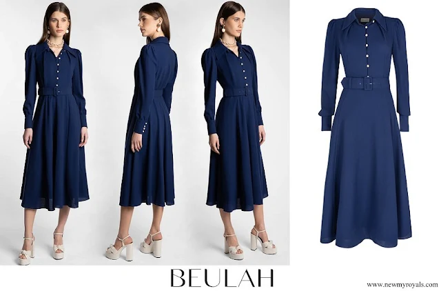 Princess Beatrice wore Beulah London Ahana Navy Midi Dress