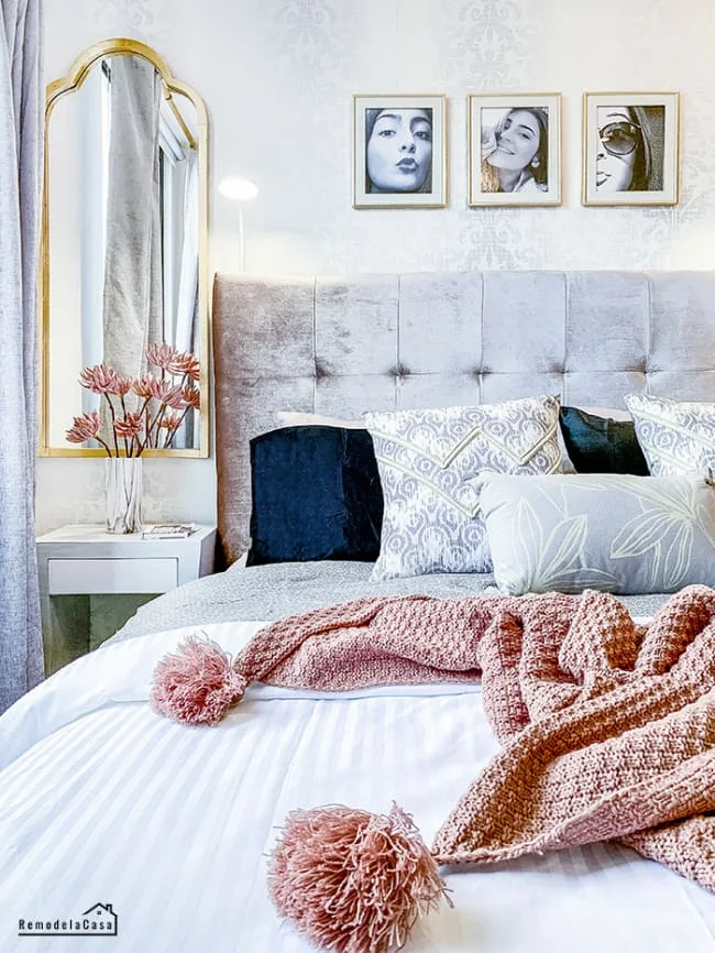 Glam bedroom makeover by Remodelacasa blog