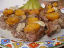 Stewed Pork Steaks with Carrots and Garlic