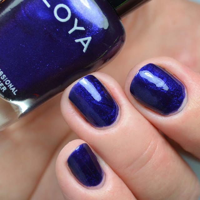 deep blue metallic nail polish swatch