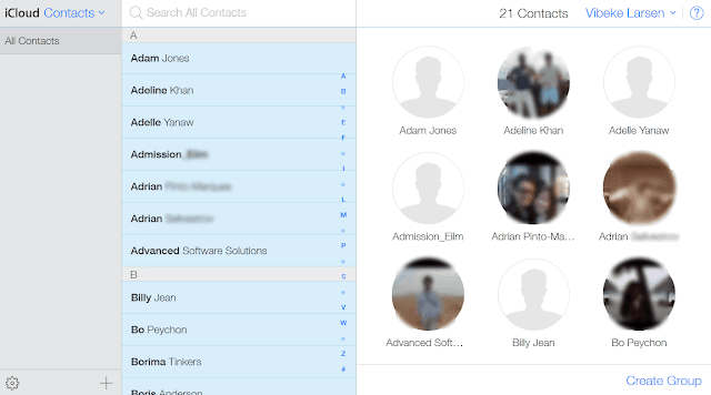 outlook contacts appearing in icloud