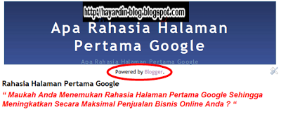 Cara Menghilangkan Tulisan Powered By Blogger Pada Blog