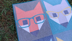 Fancy Fox quilt with organic cotton chambray