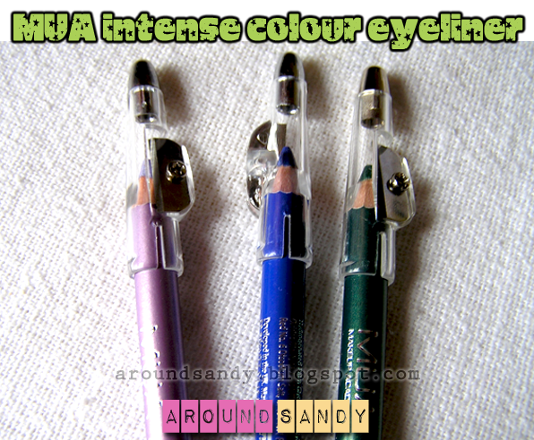 MUA - Intense Colour Eyeliners lilac blue green review swatches opinión