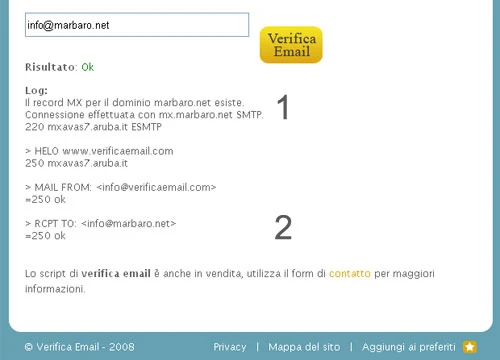 Verificare se un indirizzo email esiste