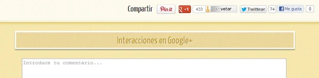 Interacciones de Google Plus junto a comentarios