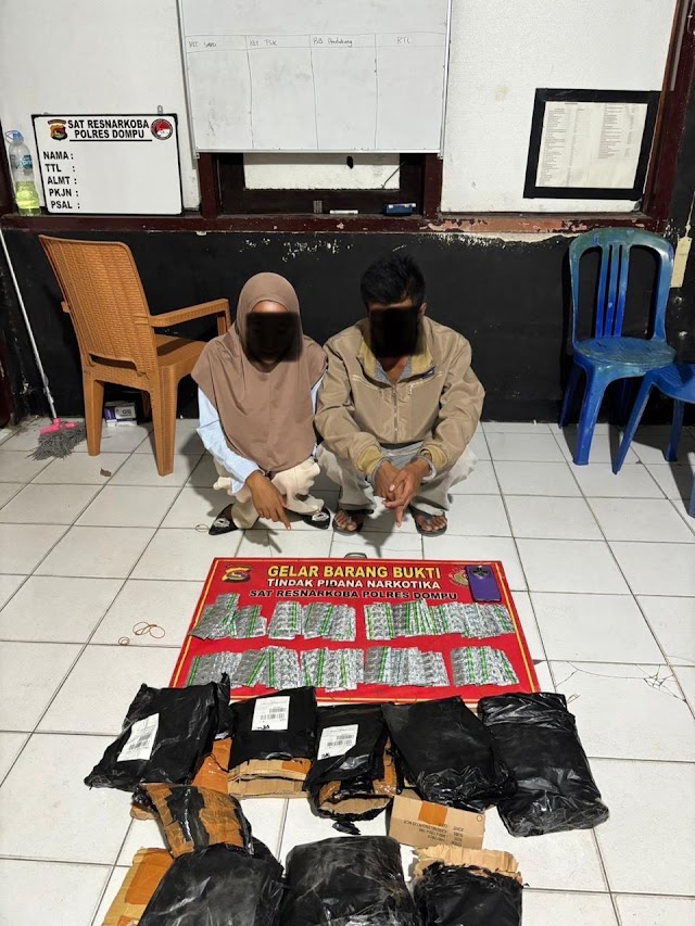 Tim Opsnal Polres Dompu Bekuk Pemilik Obat Tramadol di Tempat Expedisi