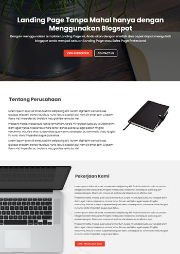 landing page blogspot