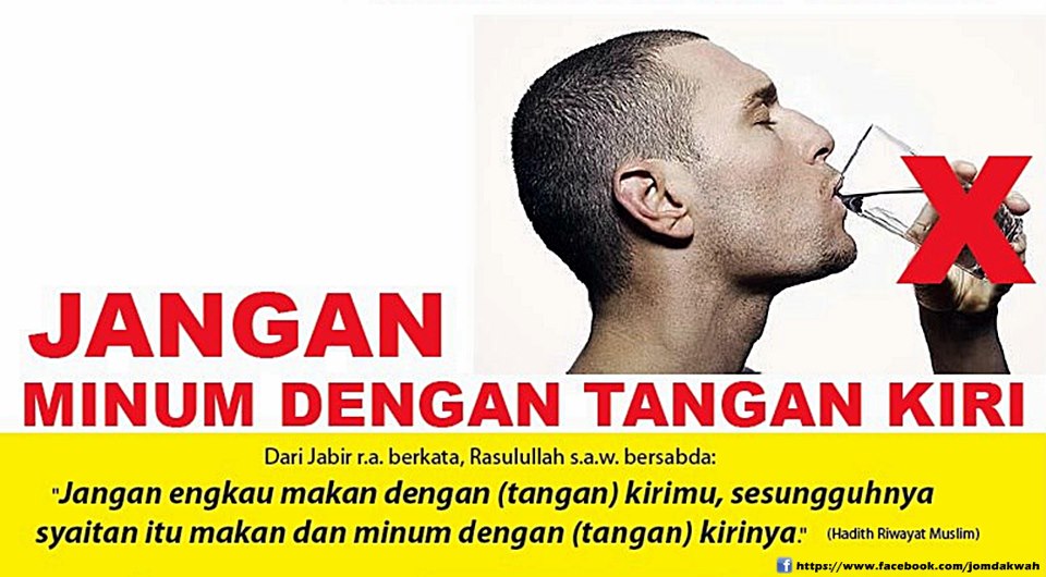 Jangan Minum dan Makan dengan Tangan  Kiri  Pokok Manggis 