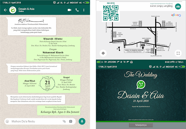 Template Undangan Pernikahan Desain Whatsapp Format CDR X7