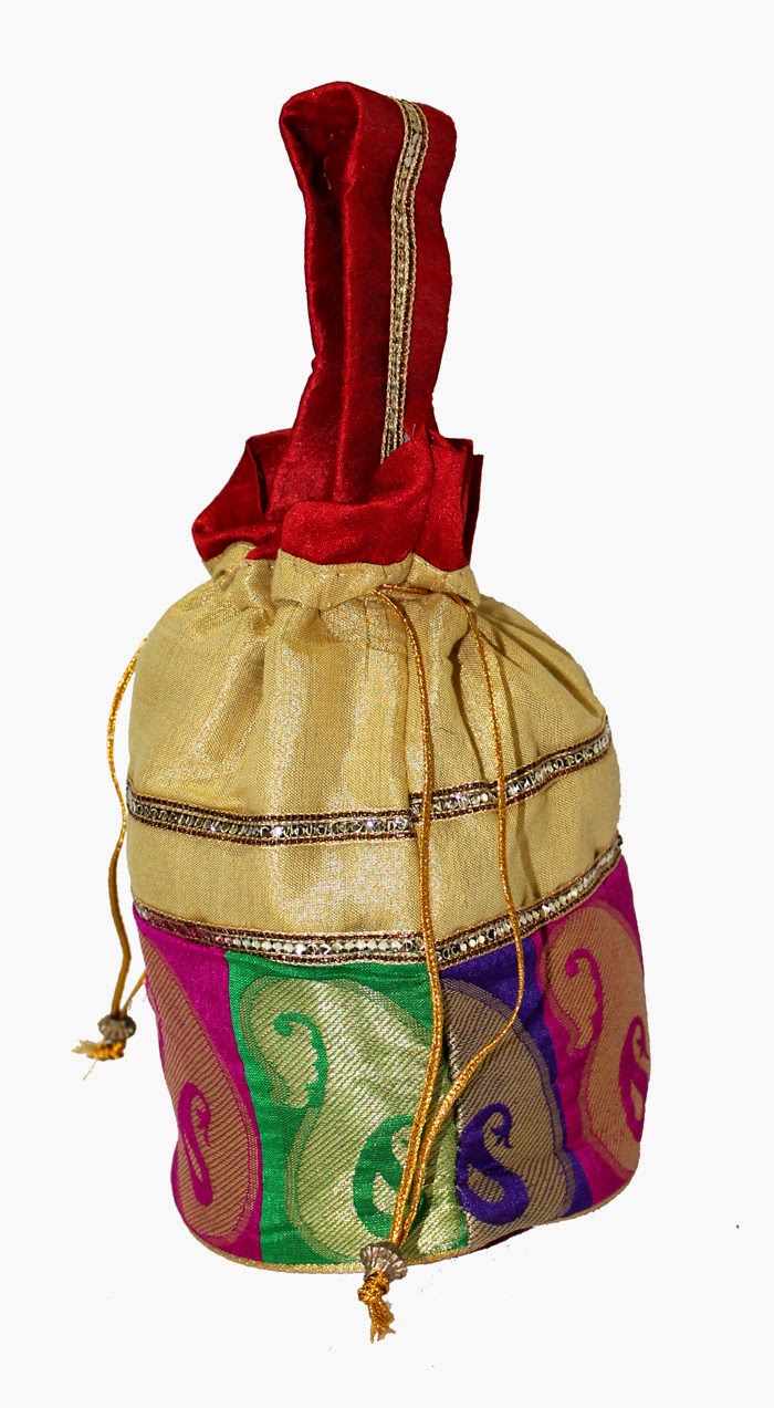 Red Golden Potli Bags Buy Online