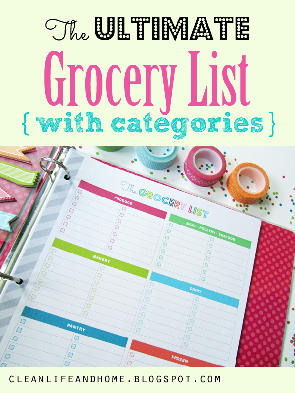 clean life and home featured printable the ultimate grocery list