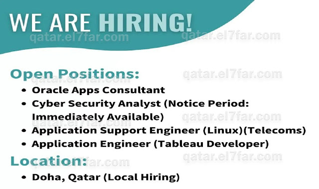 We Require an immediate Recruitment for the following positions in Qatar نطلب توظيف فوري للمناصب التالية في قطر