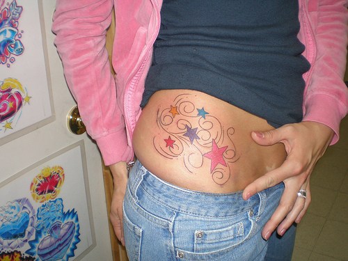 Star Hip Bone Tattoos