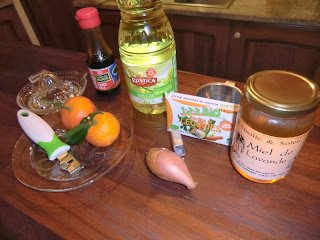 Ingredients for pan-fried scallops with clementine sauce recipe