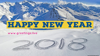 White Ice Mountain New Year 2018 Greeting imag