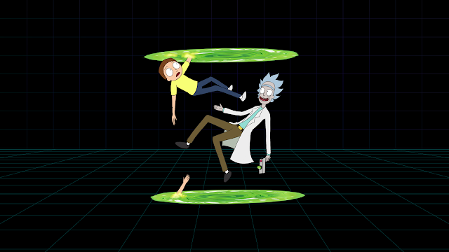 wallpaper for pc in 4k rick and morty portal gun teleporte