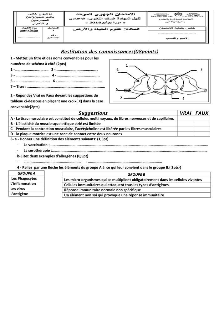 examen régional svt 3ac pdf corrigé