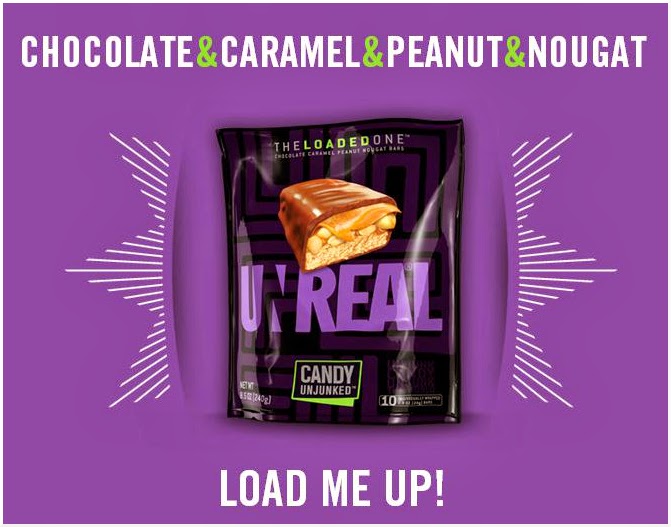 CLICK to order UNREAL chocolate caramel nougat bars with peanuts from Amazon.