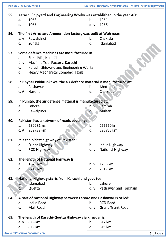 industrial-development-in-pakistan-mcqs-pakistan-studies-ix