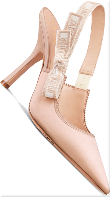 ♦Nude embroidered satin and cotton J'ADIOR slingback pumps #dior #shoes #brown #brilliantluxury