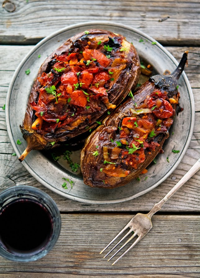 Imam Bayildi (Stuffed Eggplant) I love me a good tale and the one behind this Turkish recipe is truly fantastic Imam Bayildi (Stuffed Eggplant)
