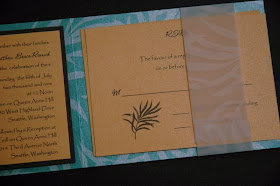 Blue Orange Wedding Invitations Card Design