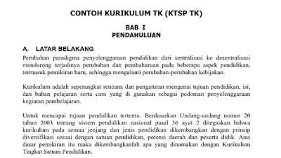 Download Contoh Kurikulum KTSP PAUD 2013 TK DOC Lengkap Terbaru 2016