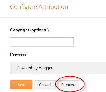 Remove/Hide Powered by blogger attribution