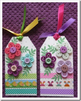 Easter Crafts Easter Button Brooches on Gift Tag 2