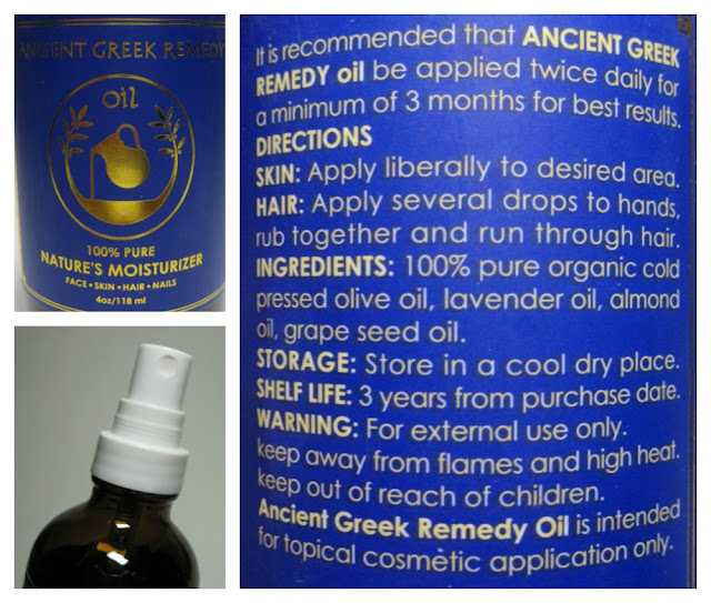 Ancient Greek Remedy Oil packaging