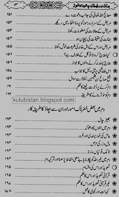 Contents of the Urdu book Jinnati Aur Shaitani Chalon Ka Torr