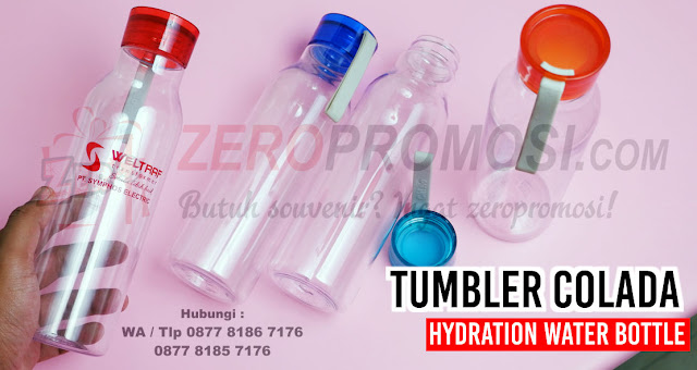 Souvenir Tumbler Colada Hydration Water Bottle 500ml Chielo, Souvenir Botol Plastik Colada Hydration Water Bottle 