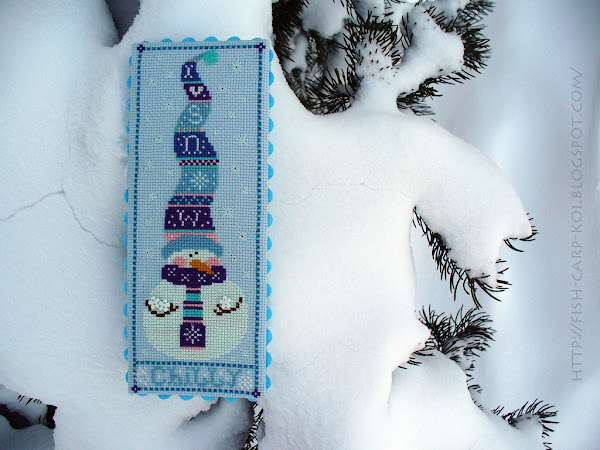 Snowman Trio - Michelle Lutzen - Stitchy Kitty Вышивка крестом - Снеговички Chilly Оформление - Пинкип Светится в темноте