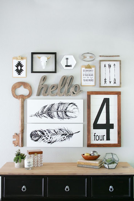 Tips and inspiration to create the perfectly eclectic gallery wall!  Littlehouseoffour.com