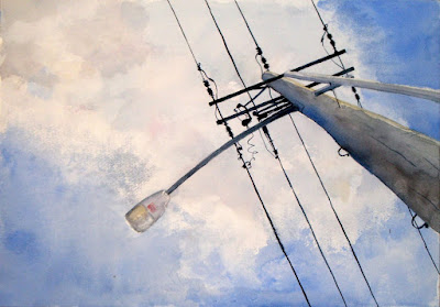 Watercolor Painting 'The Pole' by Steve Penberthy