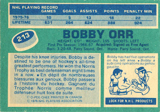 bobby orr chicago blackhawks 1976-77 o-pee-chee hockey card