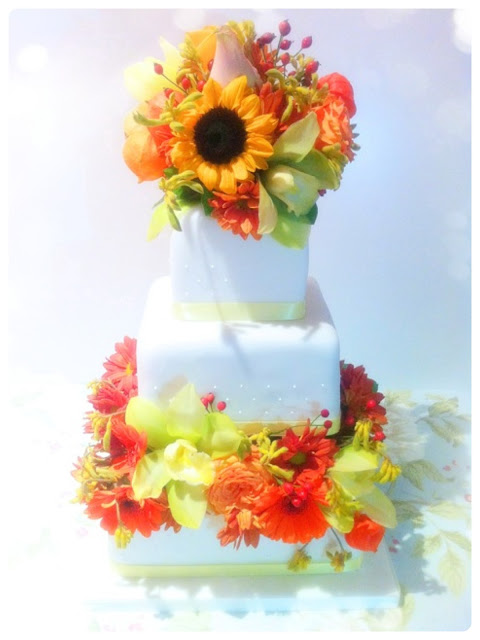 Cherie Kelly's Open Stacked Cake with Fresh Flowers 