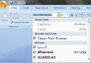 Jenis font pada Word