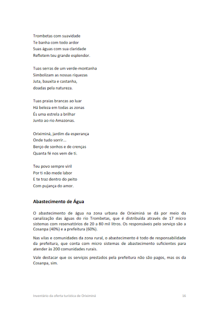 Inventário da oferta turística do Município de Oriximiná -  A.1. Informações básicas do município - 2014