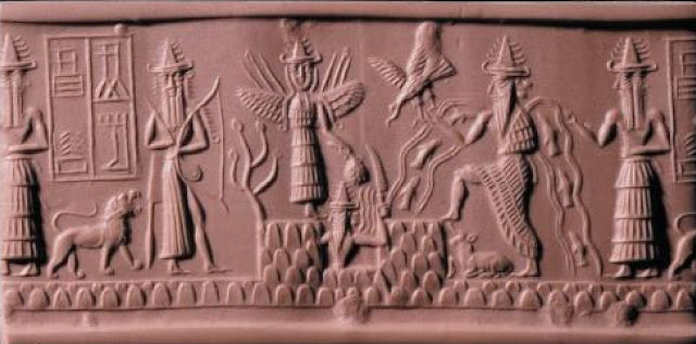 Печать Адда с изображением бога Эа (второй справа)