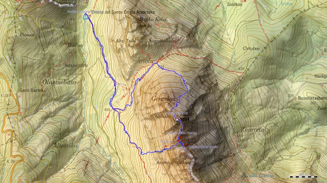 Mapa ruta Alluitz Arista Oeste Clasica