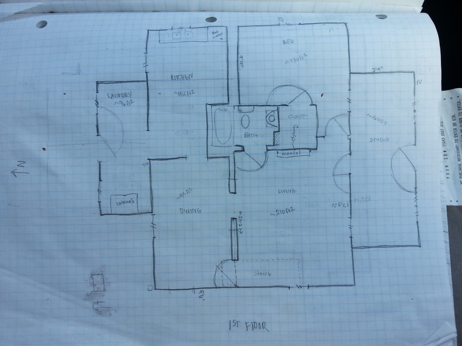 International Blue Our House  Design Sketches on Graph Paper 