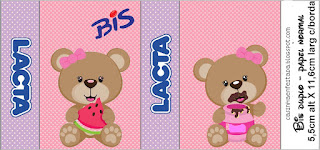 Cute Girl Bear: Free Printable Candy Bar Labels.
