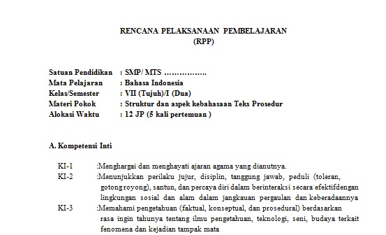 Download Contoh RPP Teks Hasil Observasi - Bahasa Indonesia