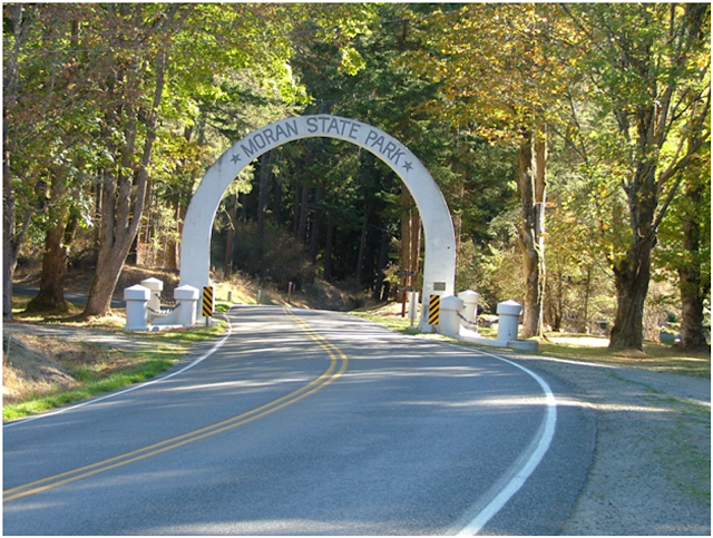 Moran State Park entrance arch, Orcas Island