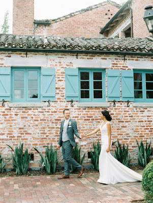 bride and groom walking