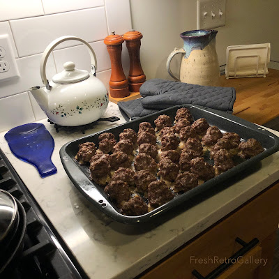 Meatballs out of oven