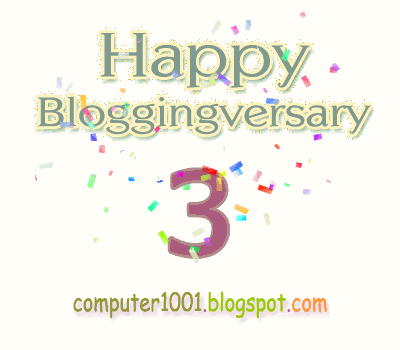 Happy 3rd Bloggingversary - Computer 1001