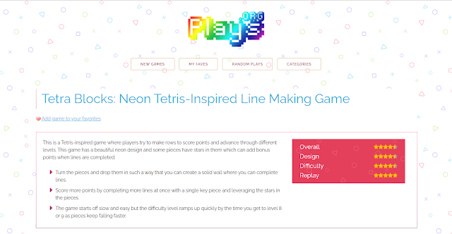 Plays.org Tetra Blocks Neon Tetris-Inspired Line Making Game